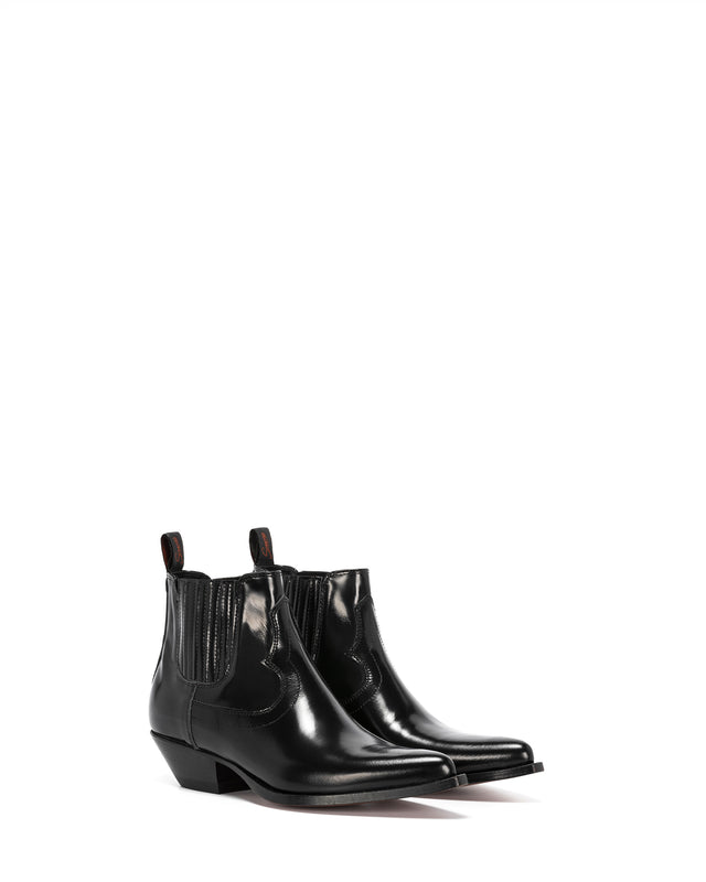 HIDALGO Men's Ankle Boots in Black Brushed Calfskin